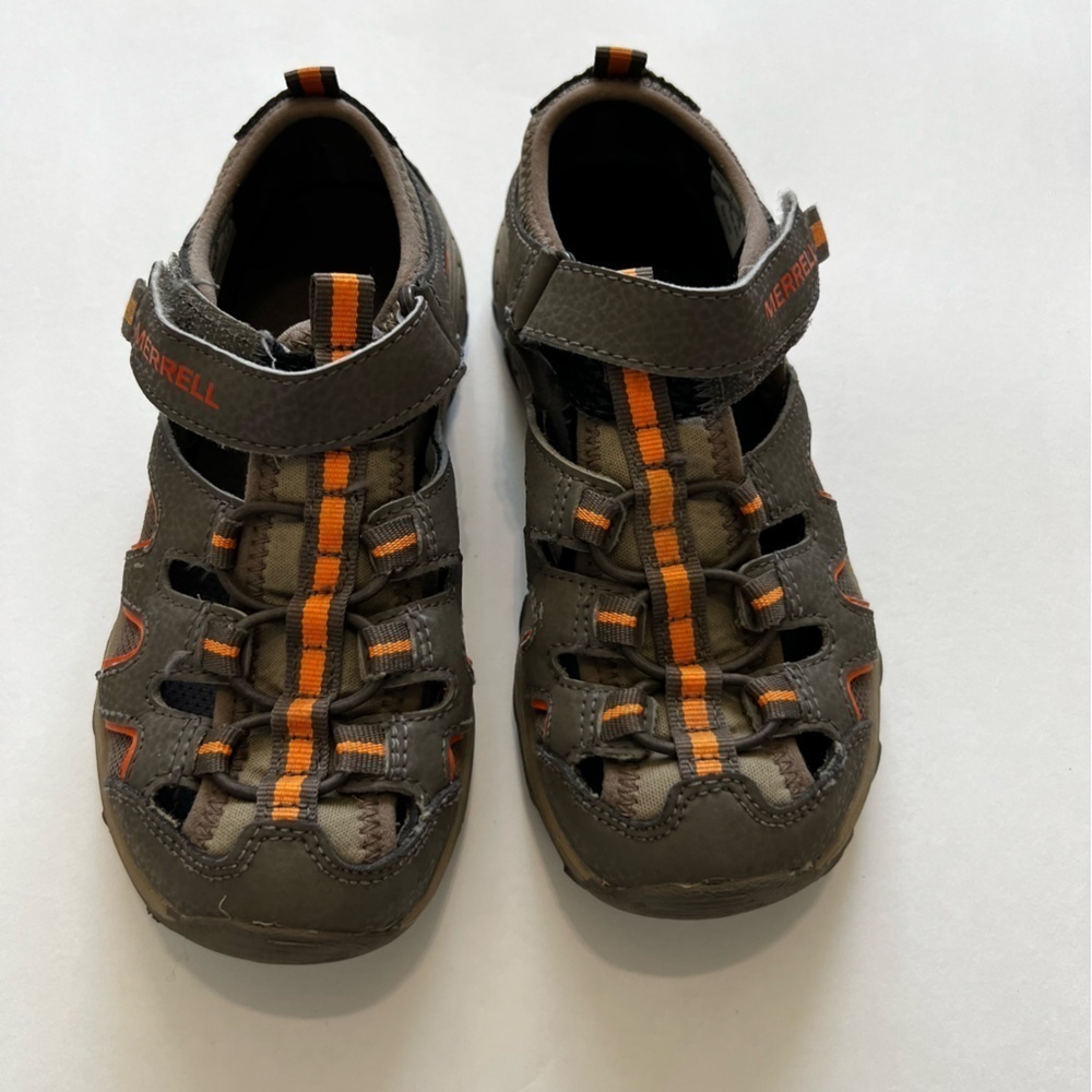 Merrell Kids Hydro H20 Hiker Outdoor Sports Sandal Gunsmoke Orange Size 13M - Picture 3 of 8